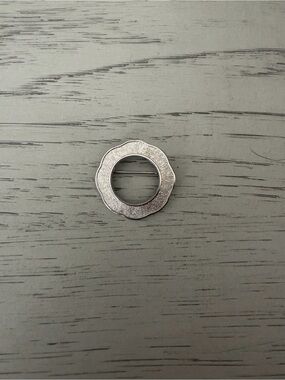 Vintage Silver-Tone Floral Round Brooch